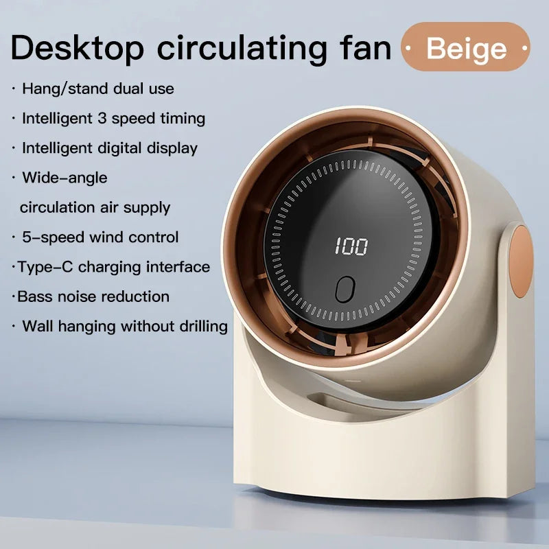 Bladeless Desk Fan with 100 Speeds