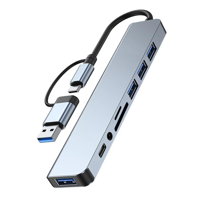 8-in-2 USB-C Hub Docking Station