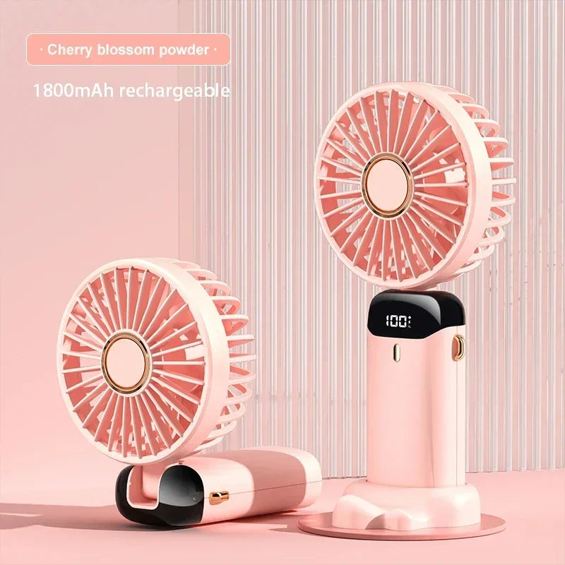 Foldable Neck Hanging Fan with Phone Stand