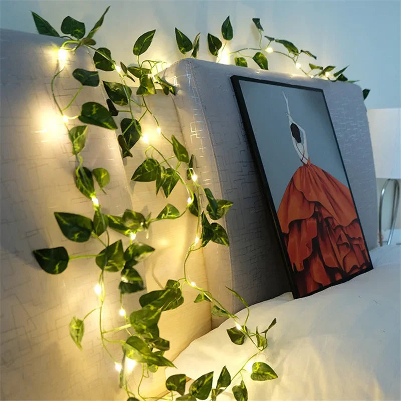Artificial Vine Fairy Lights Leaf Garland