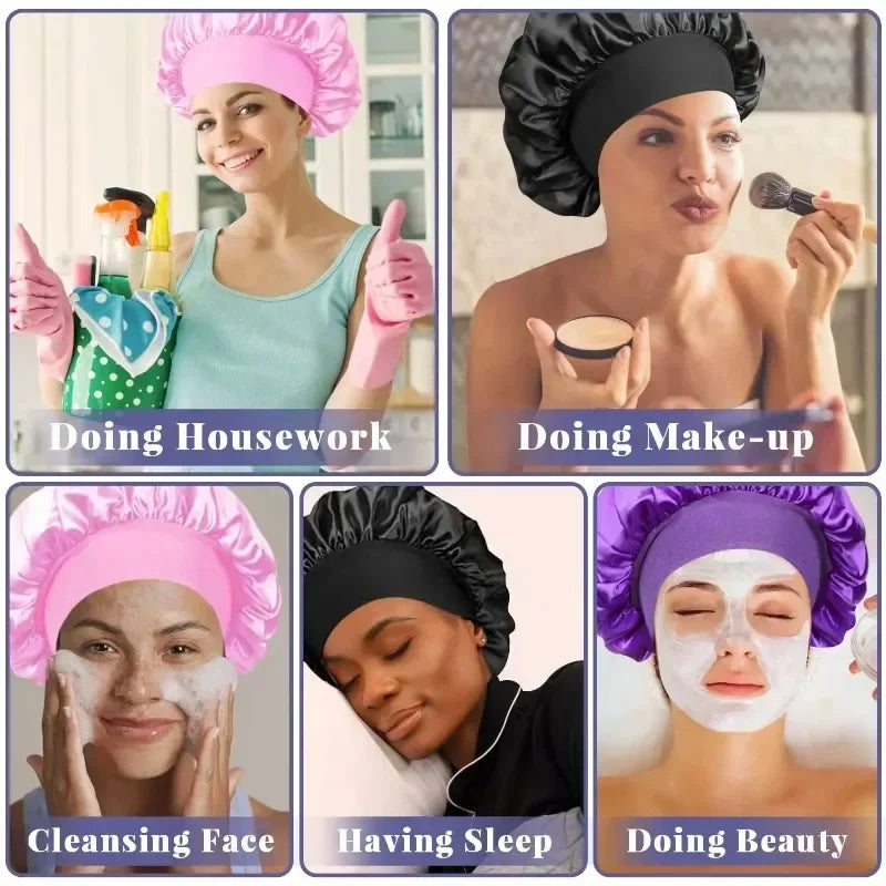 Silk Satin Lined Sleep Bonnet Hair Wrap