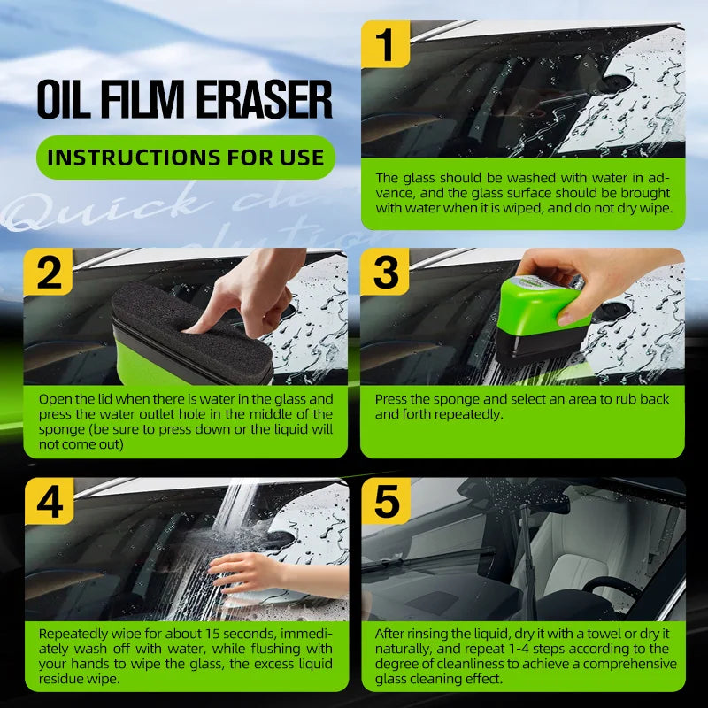 Car Glass Oil Film Remover Brush Kit