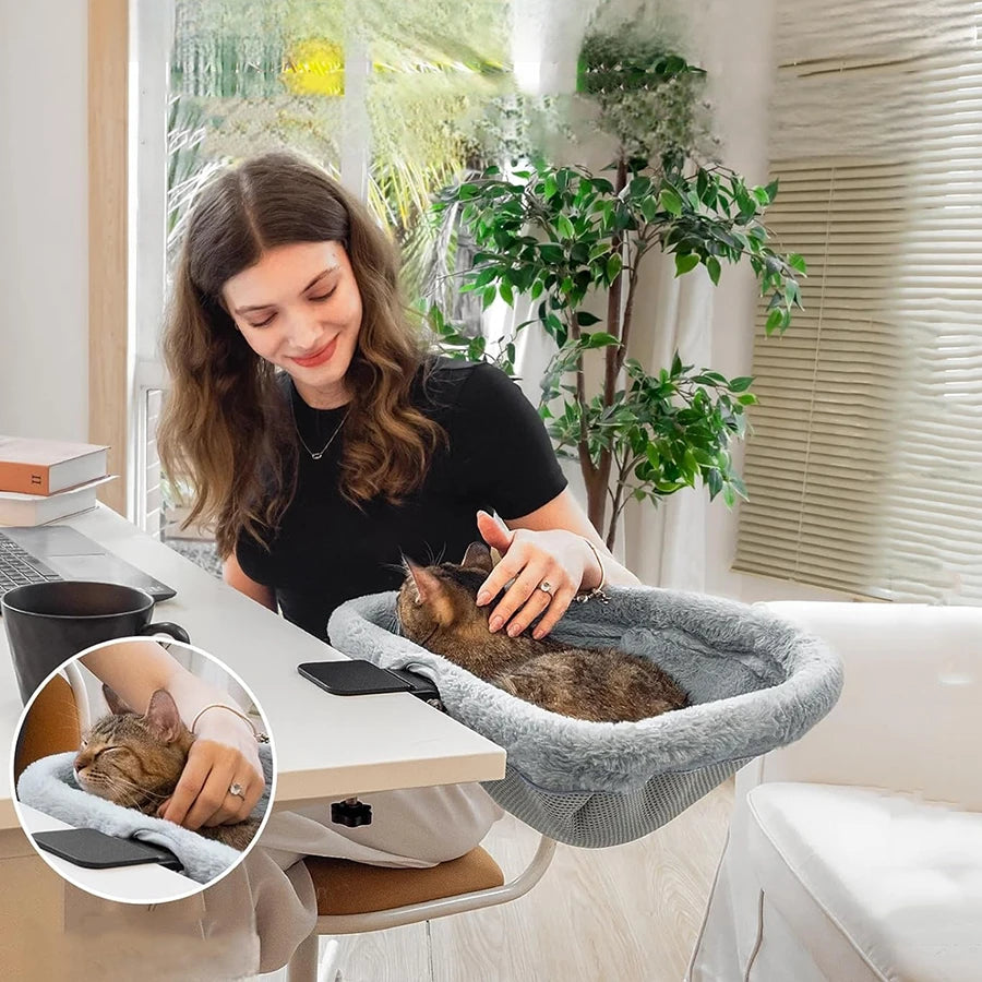 Folding Cat Desk Hammock Perch
