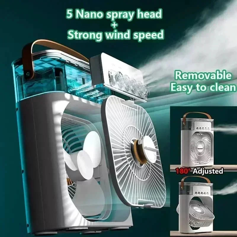 3-in-1 Mini Air Cooler Fan with Night Light