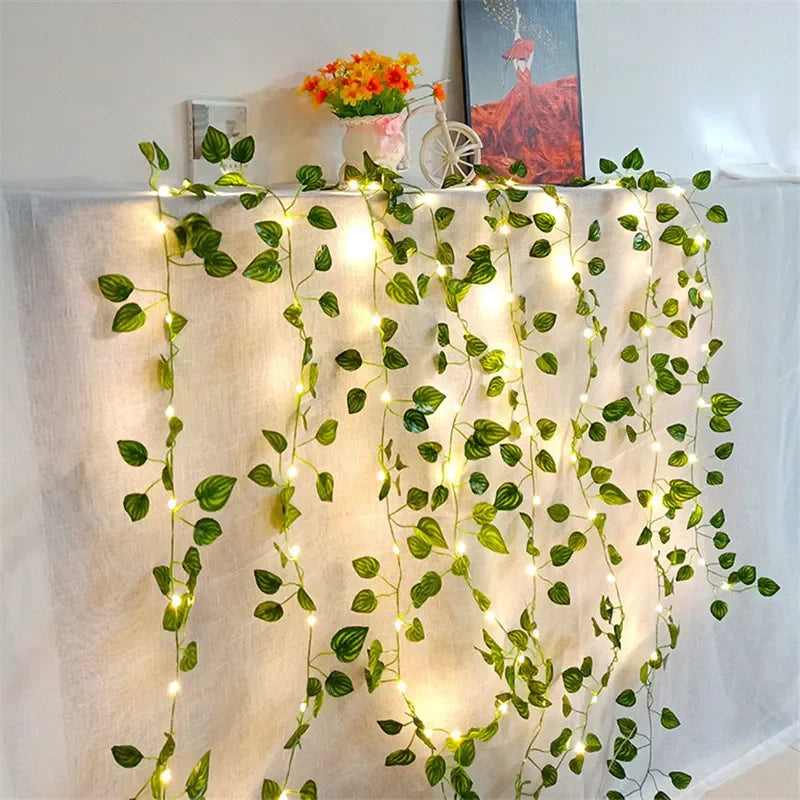 Artificial Vine Fairy Lights Leaf Garland