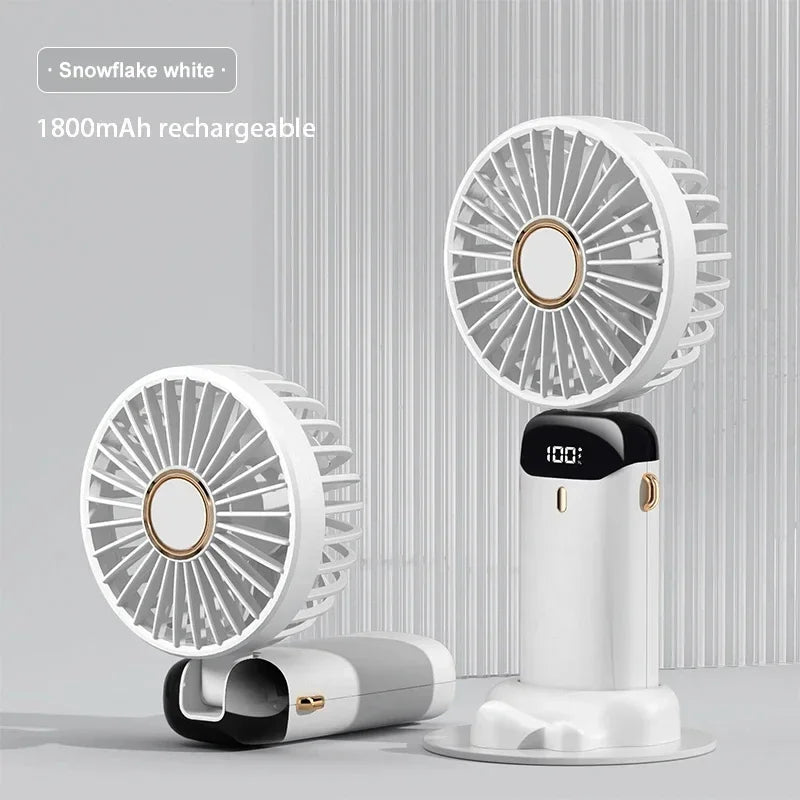 Foldable Neck Hanging Fan with Phone Stand