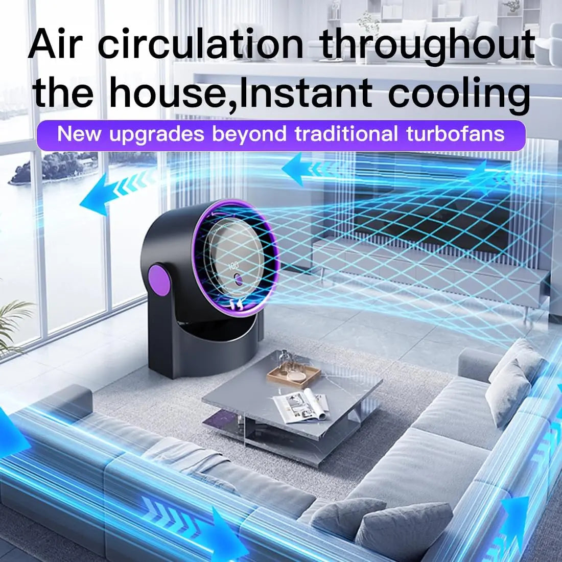 Bladeless Desk Fan with 100 Speeds