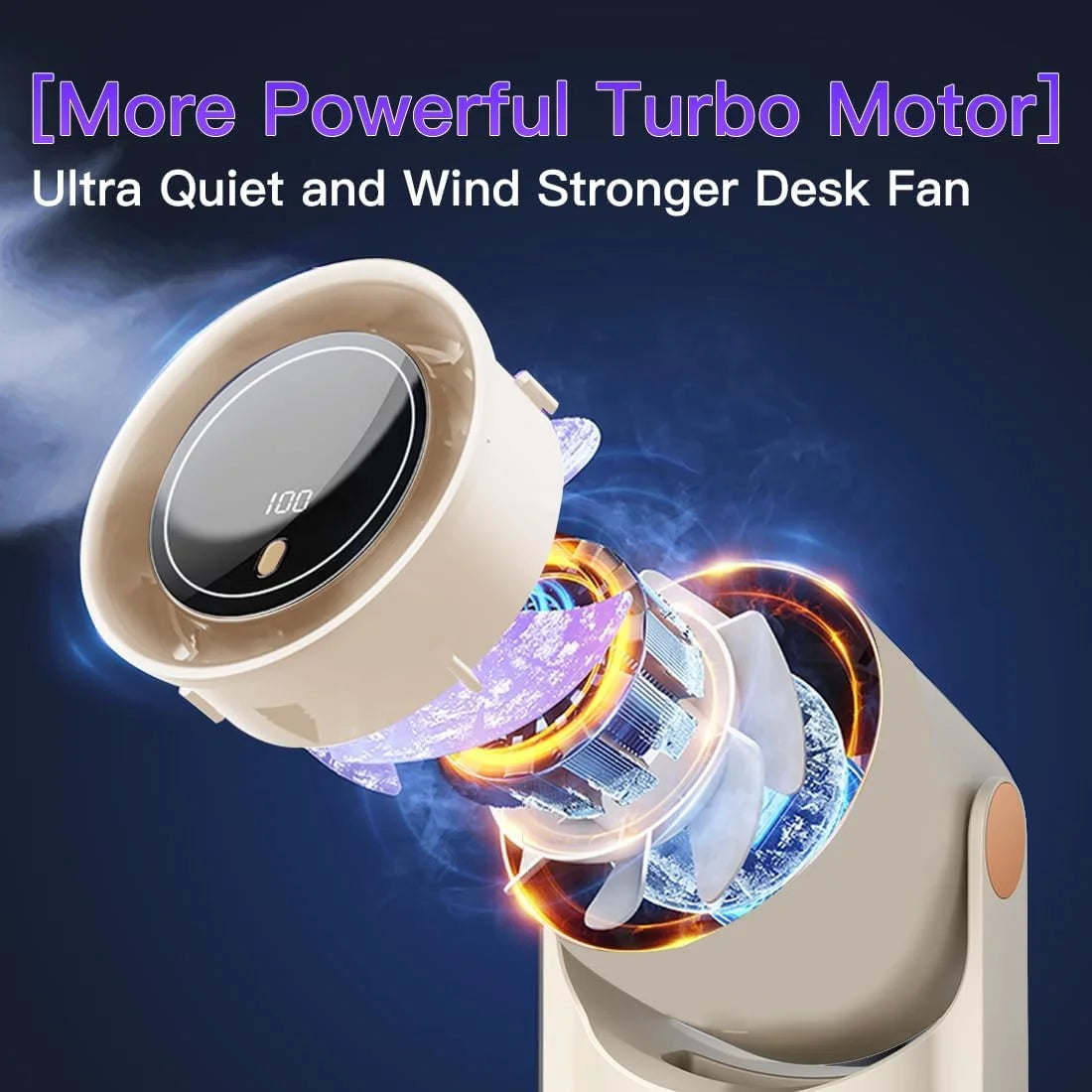Bladeless Desk Fan with 100 Speeds