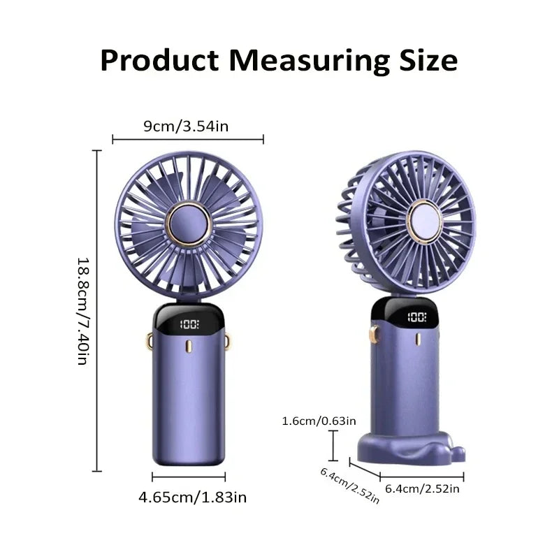 Foldable Neck Hanging Fan with Phone Stand