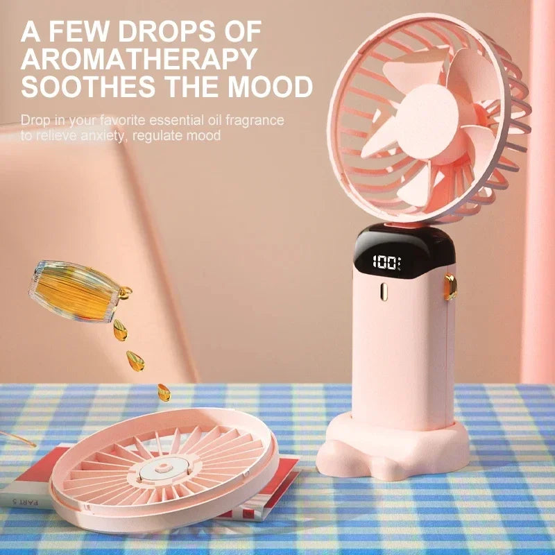 Foldable Neck Hanging Fan with Phone Stand