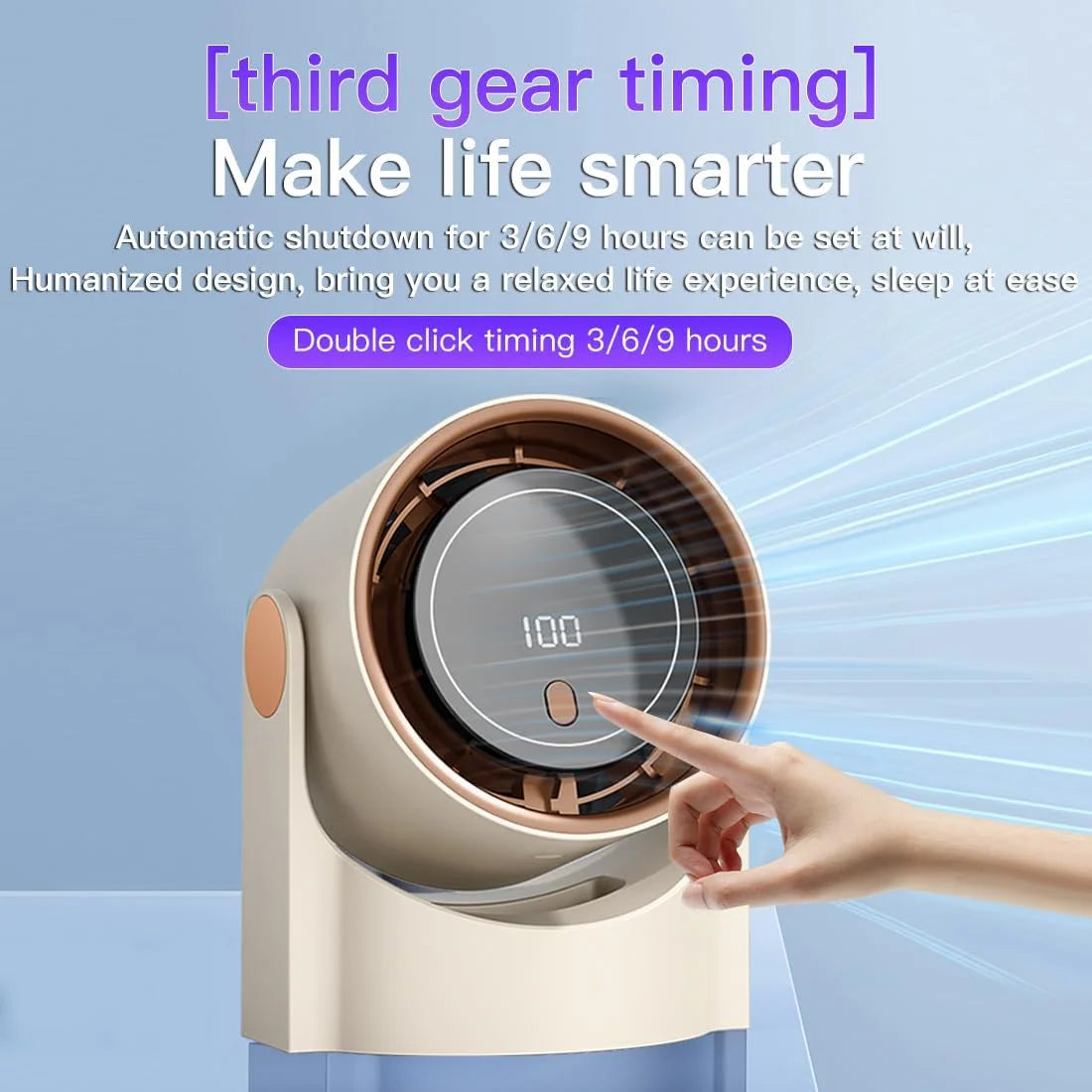 Bladeless Desk Fan with 100 Speeds
