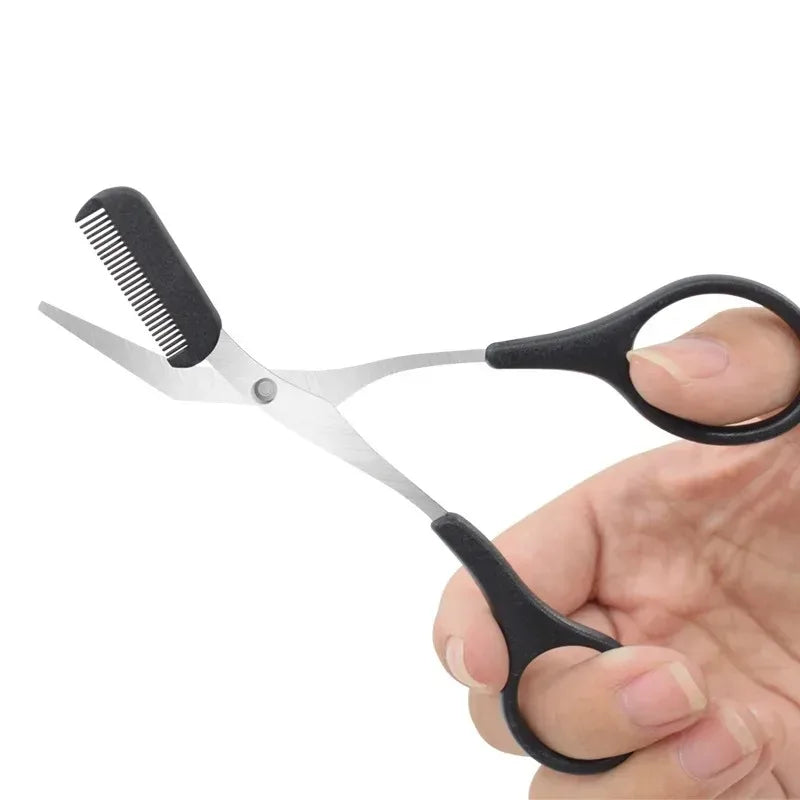 Stainless Steel Eyebrow Scissors with Comb
