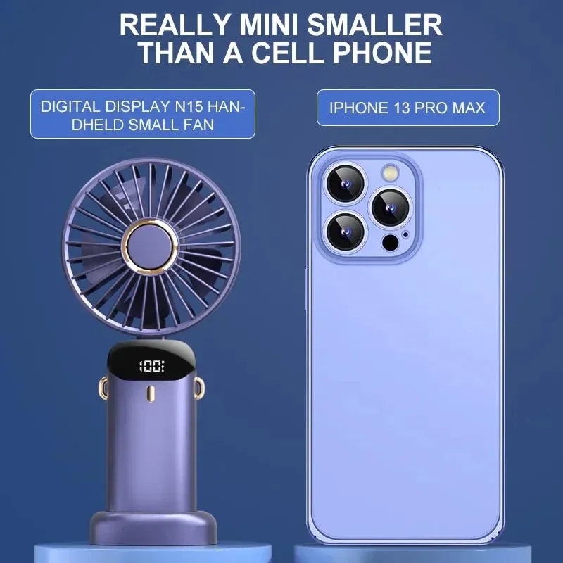 Foldable Neck Hanging Fan with Phone Stand