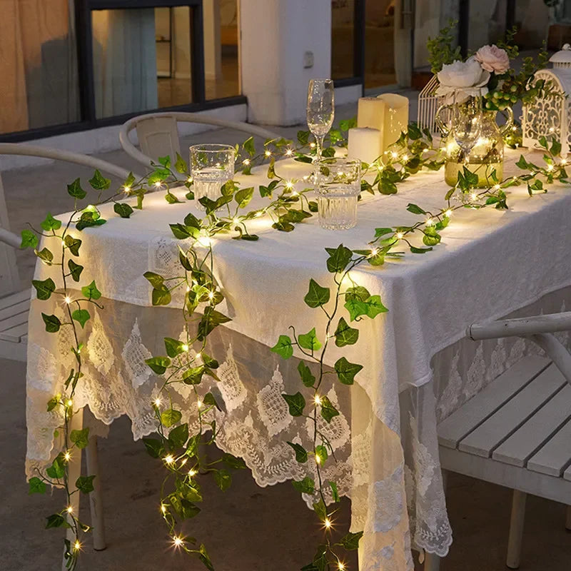 Artificial Vine Fairy Lights Leaf Garland