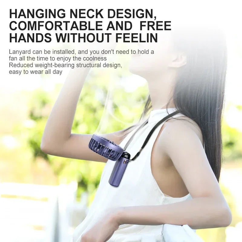 Foldable Neck Hanging Fan with Phone Stand