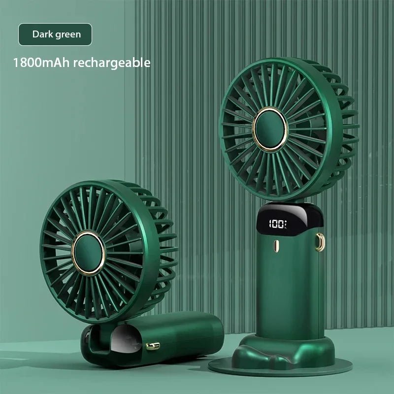 Foldable Neck Hanging Fan with Phone Stand