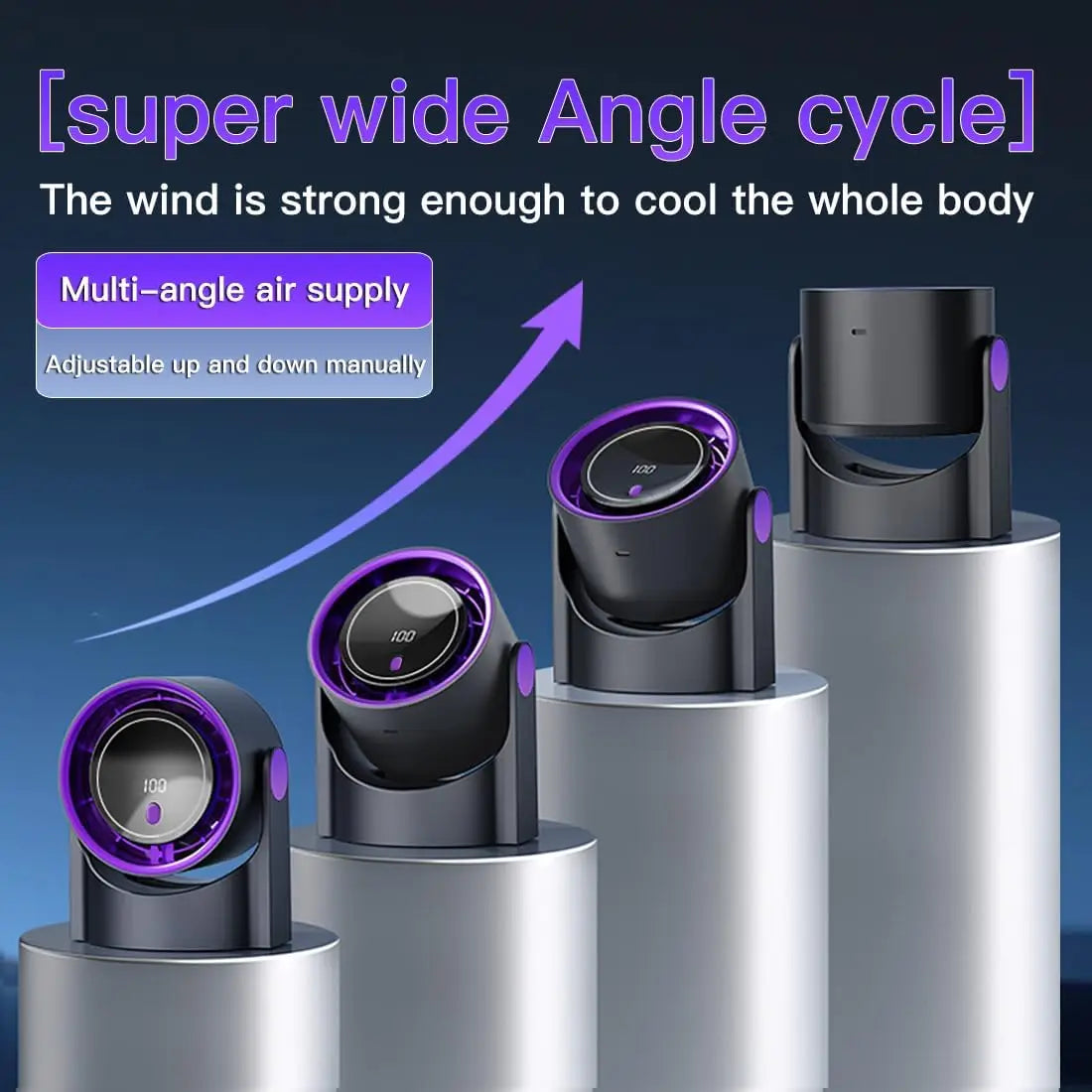 Bladeless Desk Fan with 100 Speeds
