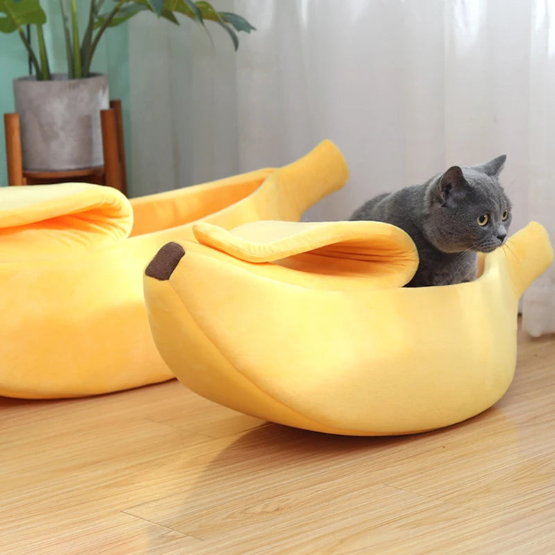 Banana Cat Bed Cosy Pet Cave