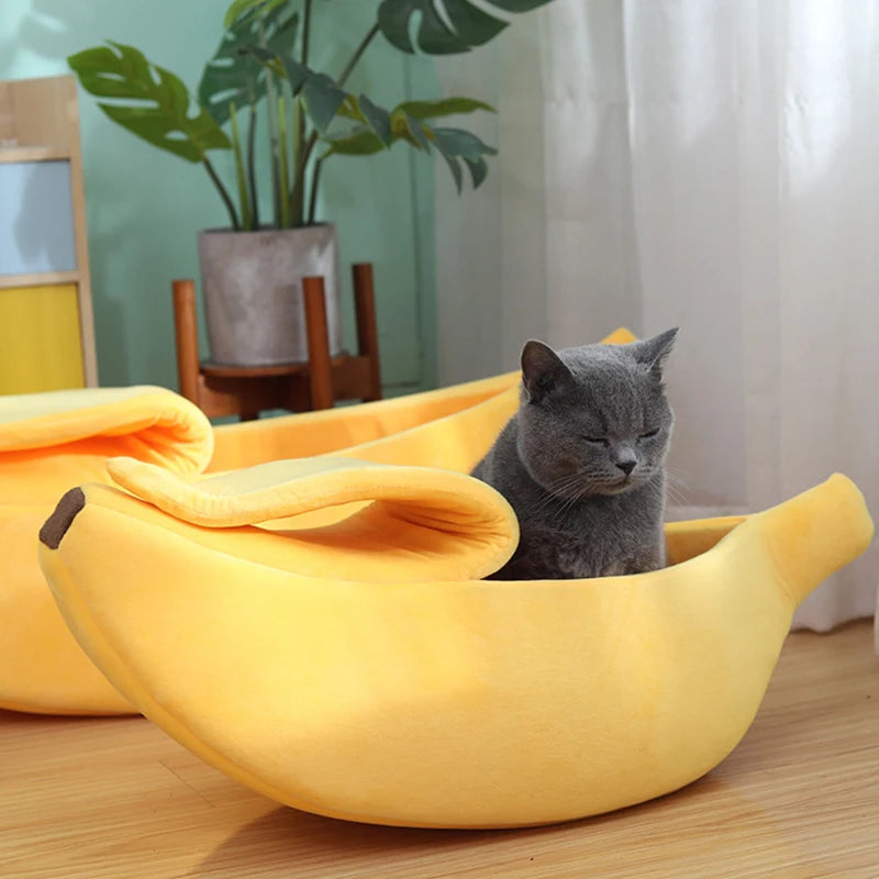 Banana Cat Bed Cosy Pet Cave