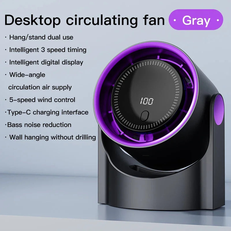 Bladeless Desk Fan with 100 Speeds