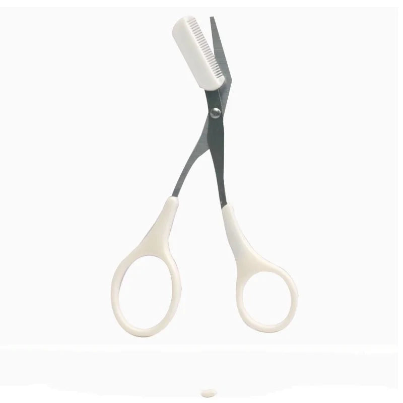 Stainless Steel Eyebrow Scissors with Comb